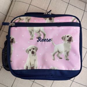 Pottery Barn Kids Mackenzie Lunchbox Lab Puppies Pink Navy